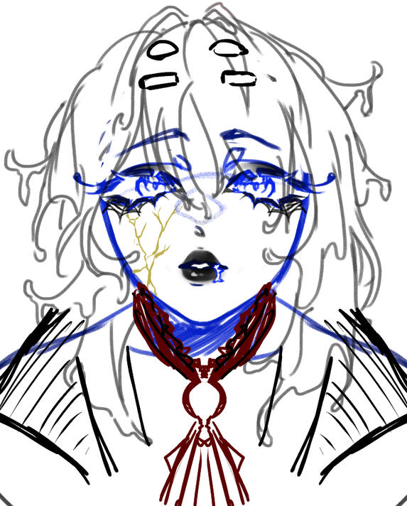 Goth Carmine Concept by @MiscyOwl