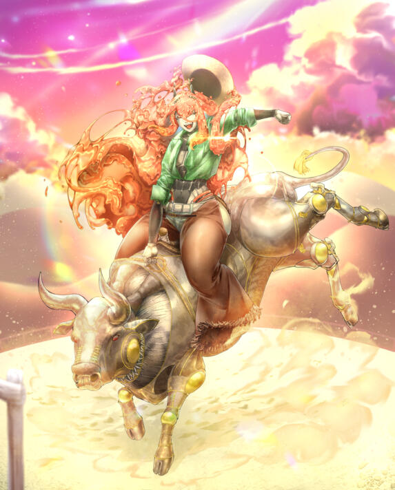 Sunset Carmine Rodeo by @MiscyOwl